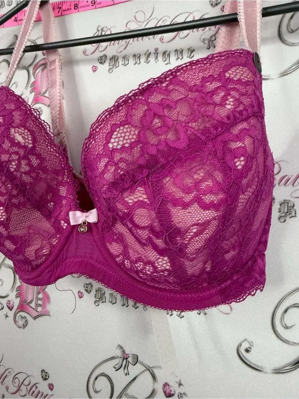 Ann summers bra 30H rare jewel Lace Underwire Bra in Berry Pink - Babydoll Bling